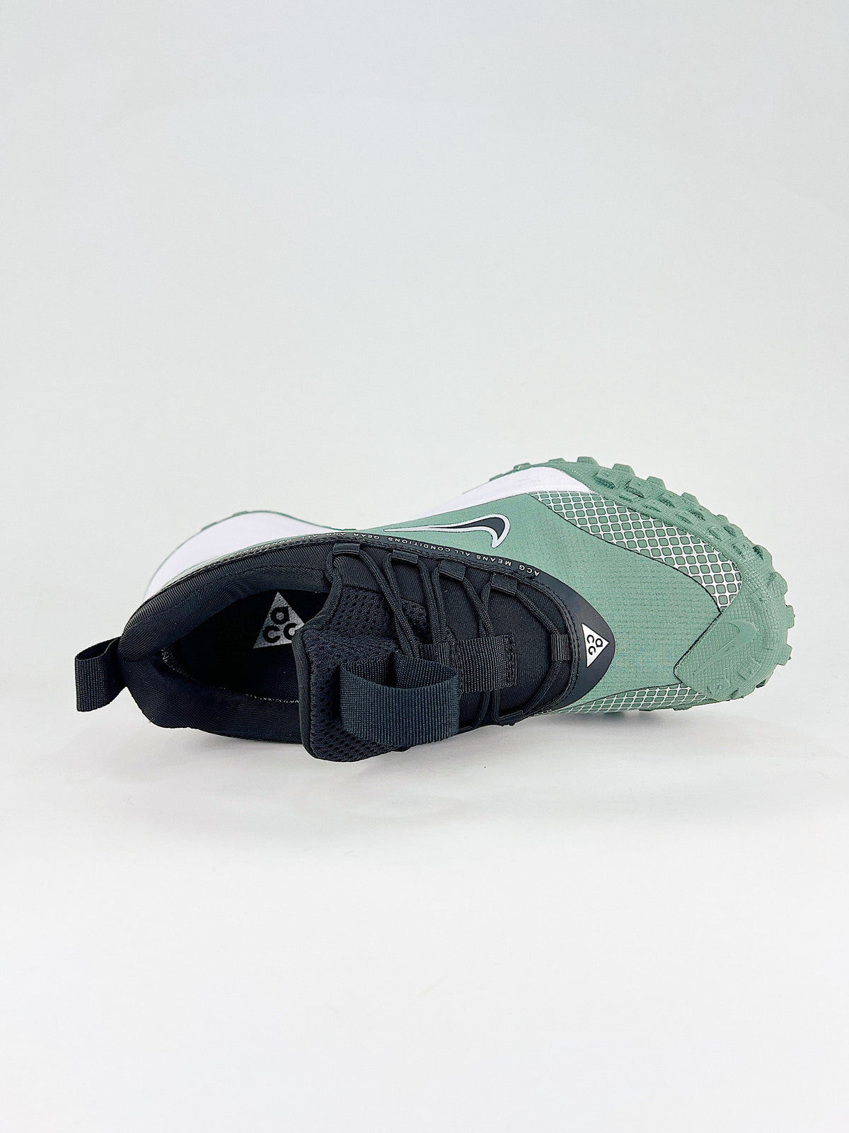 Nike ACG Grid Sneakers - Sage Green, Black & White