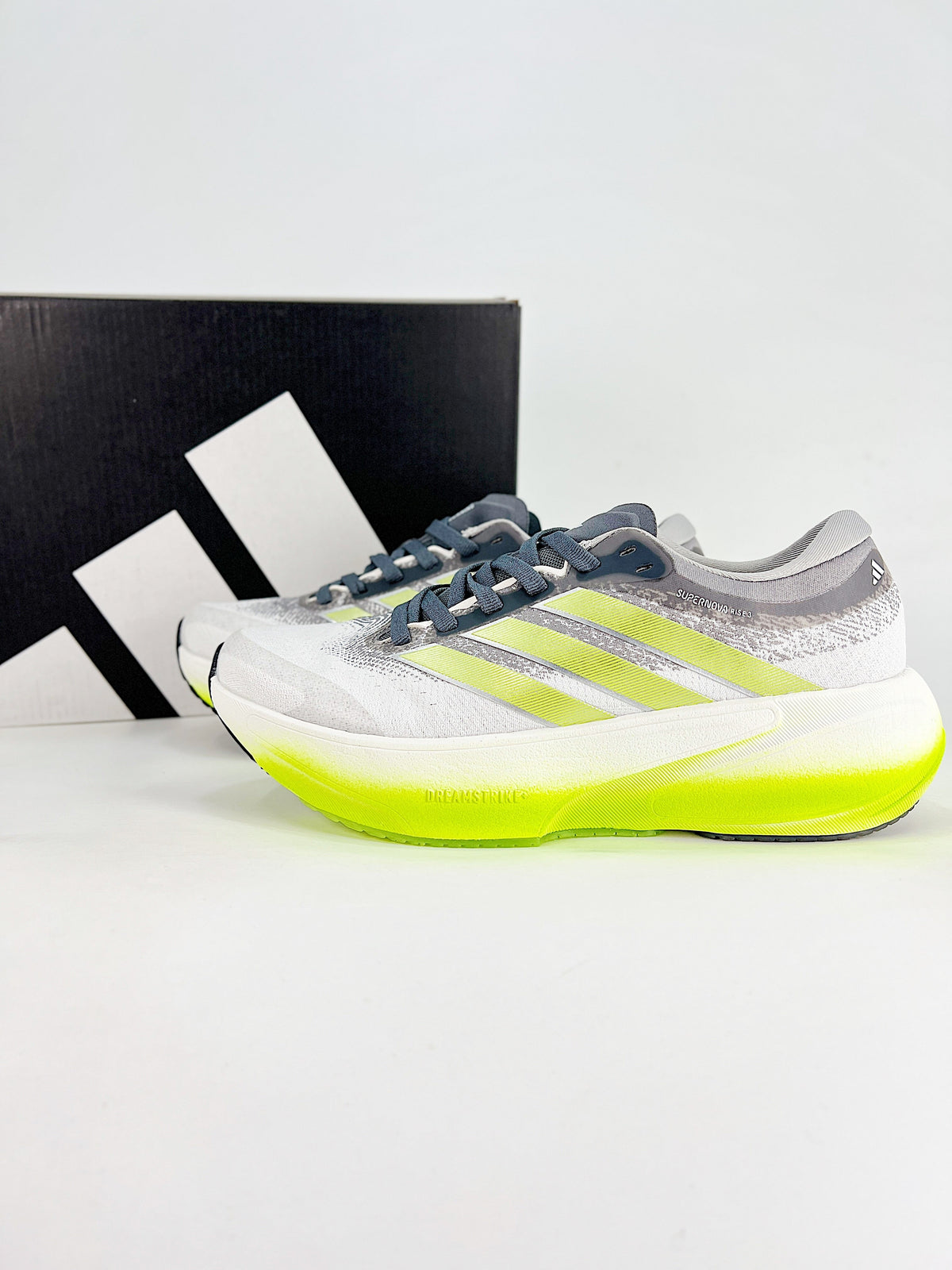 adidas Supernova Rise 3 Running Shoes - White/Gray/Neon Yellow