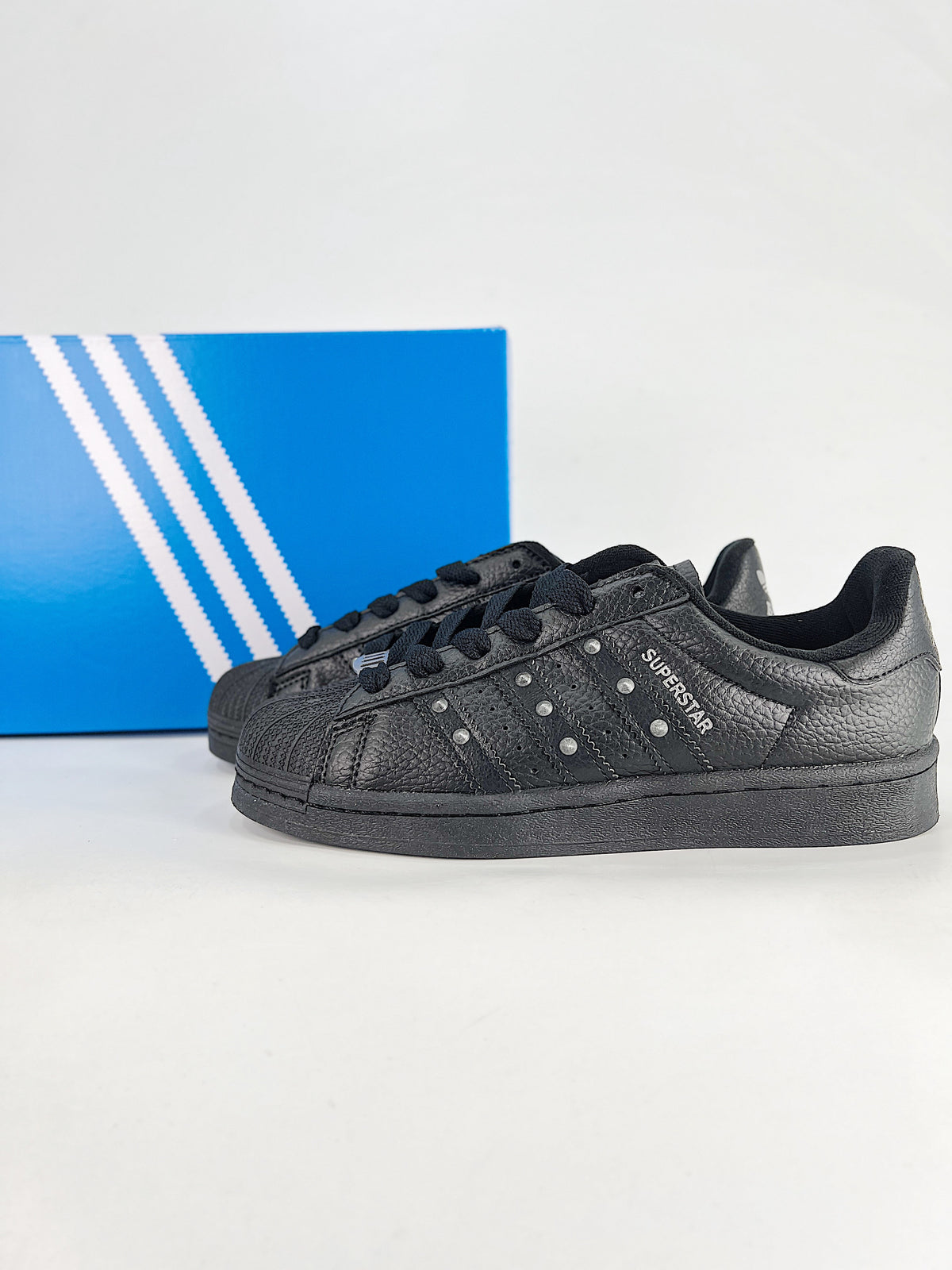 adidas Superstar Studded Leather Sneakers - Black