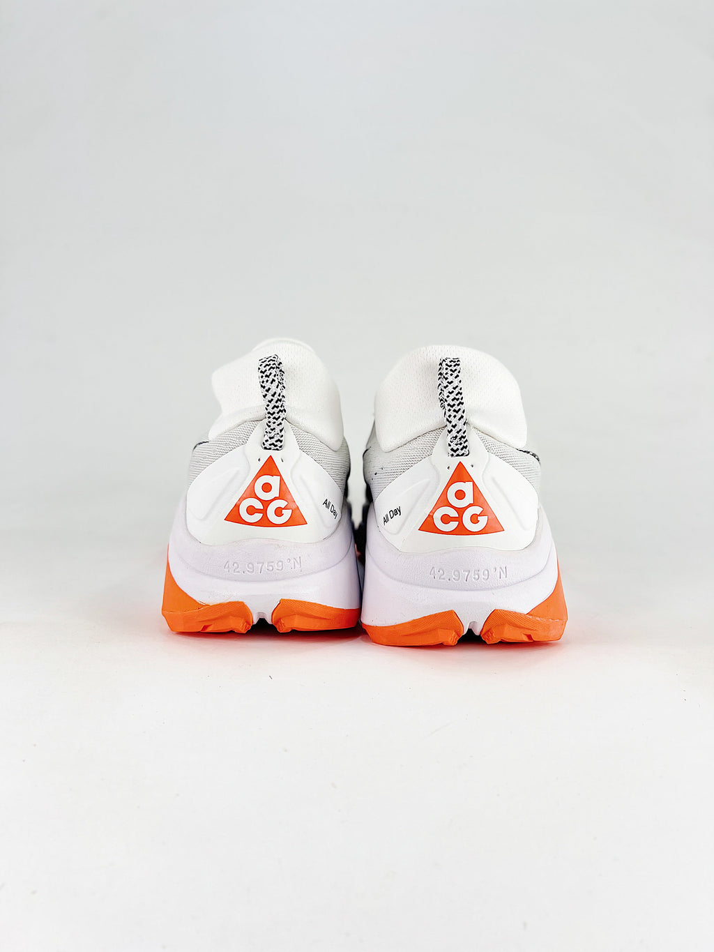 Nike ACG ZoomX Trail Running Shoes - White, Dark Gray & Orange