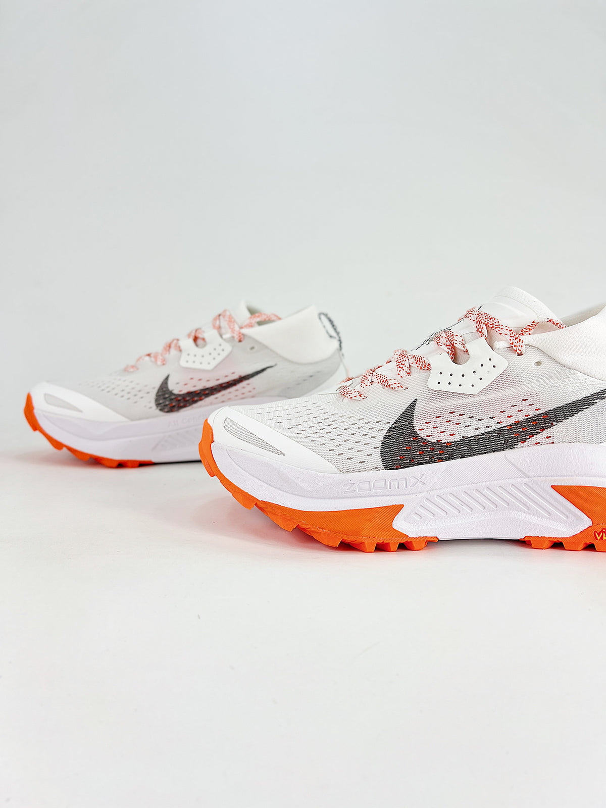 Nike ACG ZoomX Trail Running Shoes - White, Dark Gray & Orange