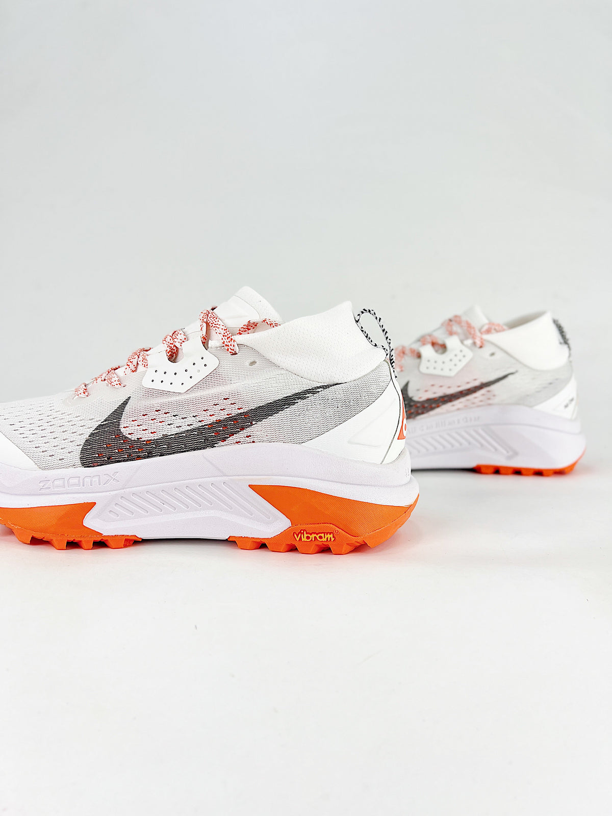 Nike ACG ZoomX Trail Running Shoes - White, Dark Gray & Orange