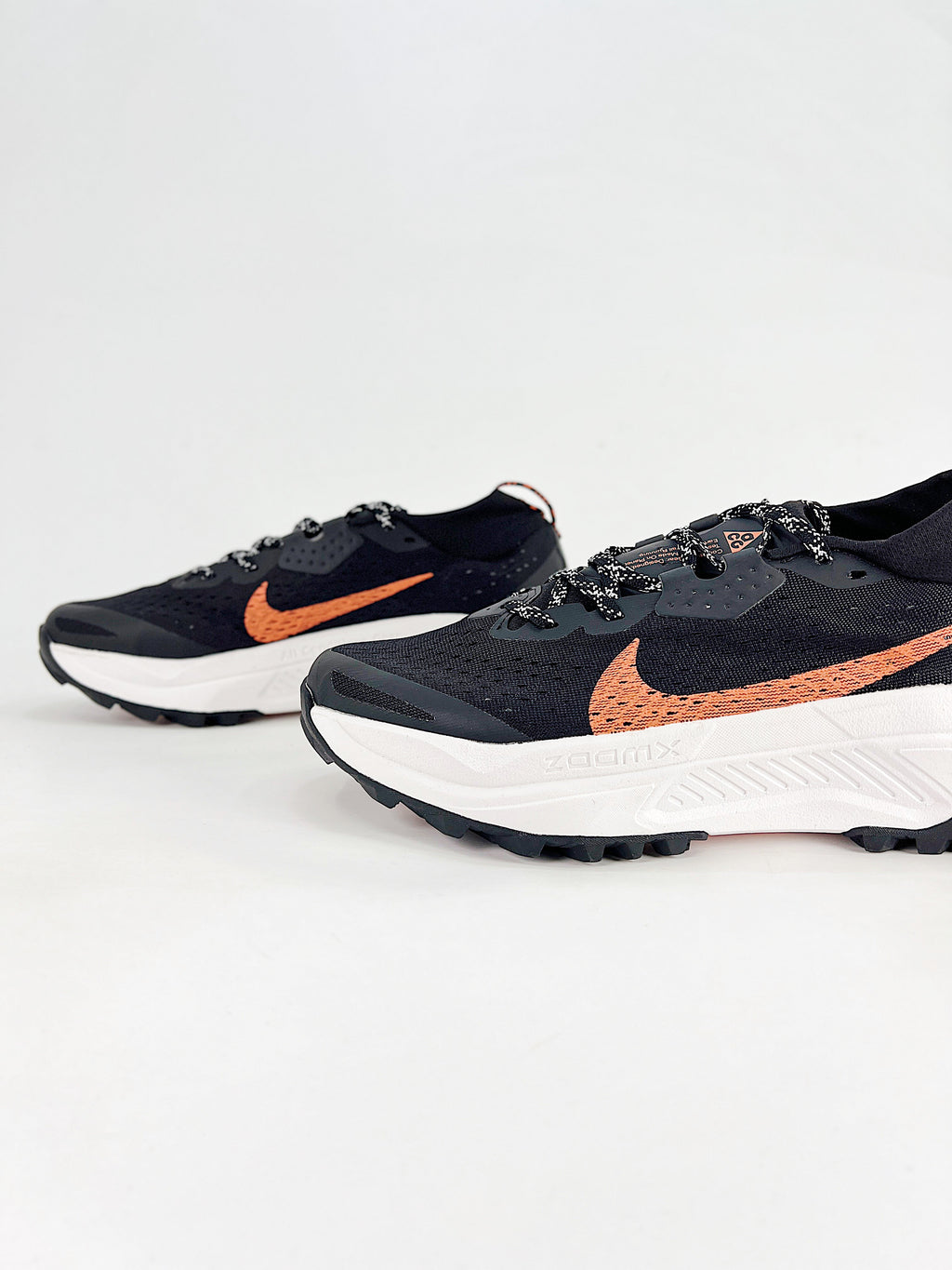 Nike ACG ZoomX Trail Running Shoes - Black, Orange & White