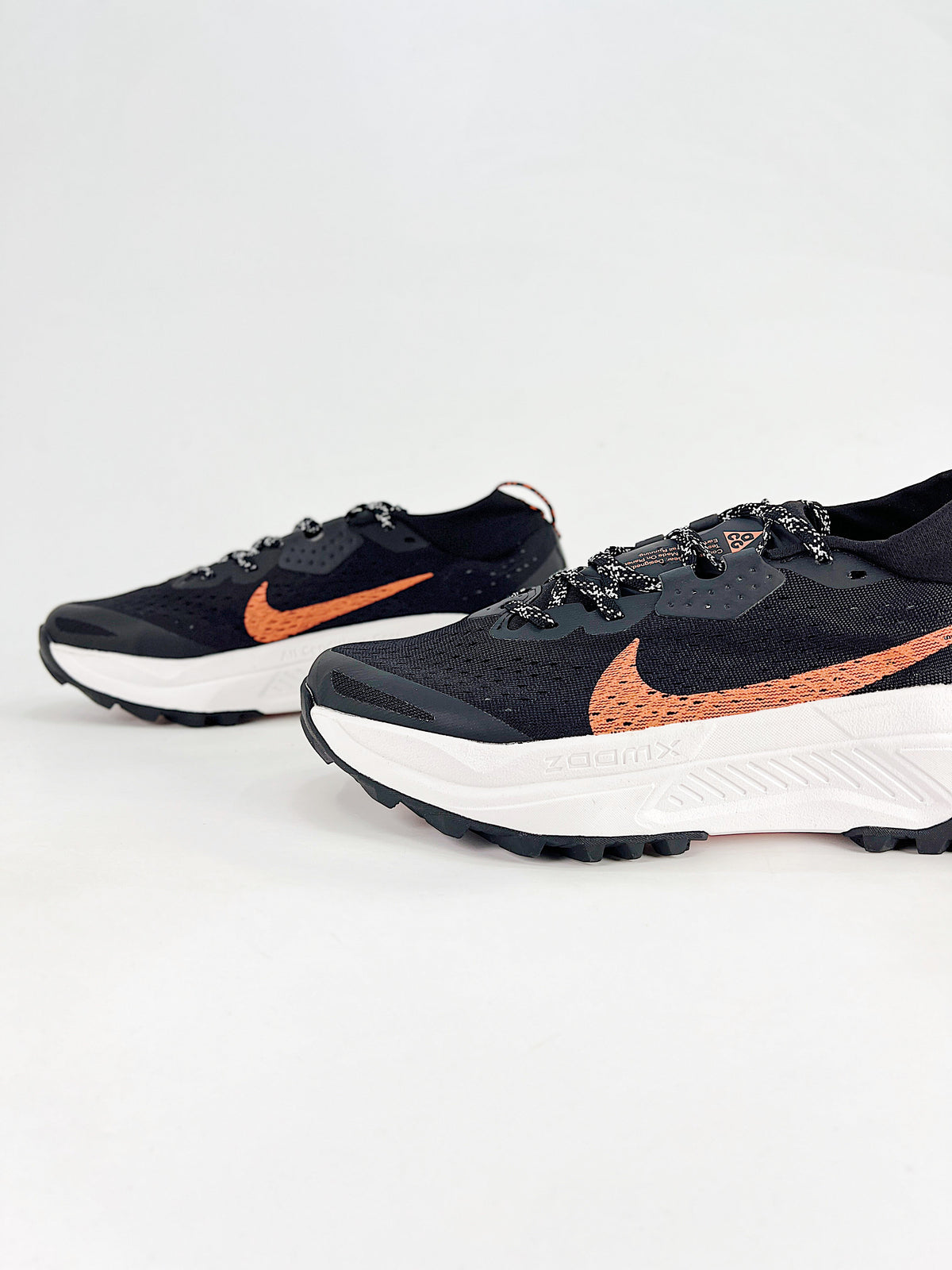 Nike ACG ZoomX Trail Running Shoes - Black, Orange & White