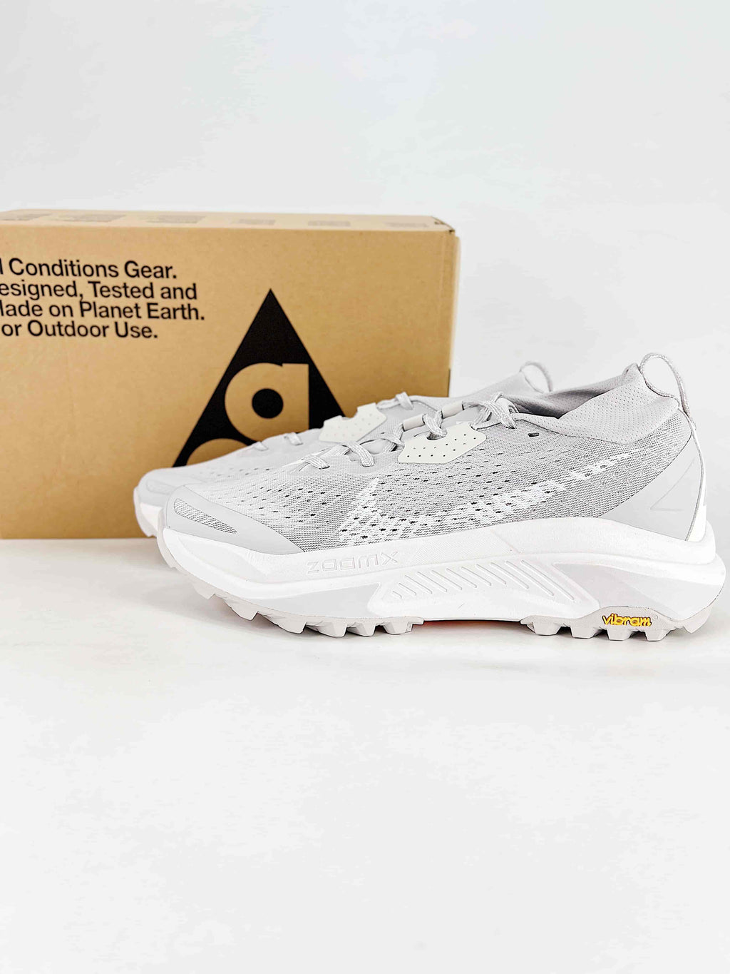Nike ACG ZoomX Trail Running Shoes - Light Gray & White
