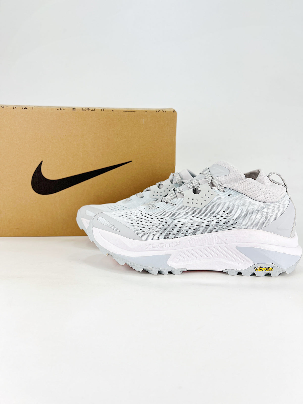 Nike ACG ZoomX Trail Running Shoes - Light Gray & White