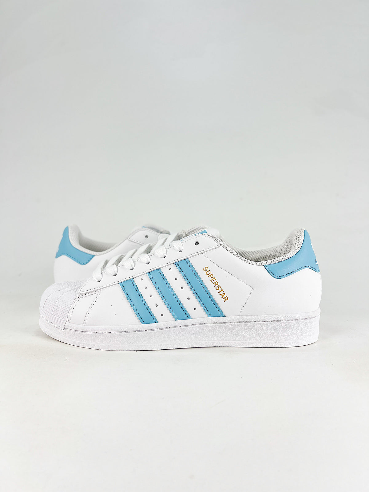 adidas Superstar Leather Sneakers - White/Light Blue