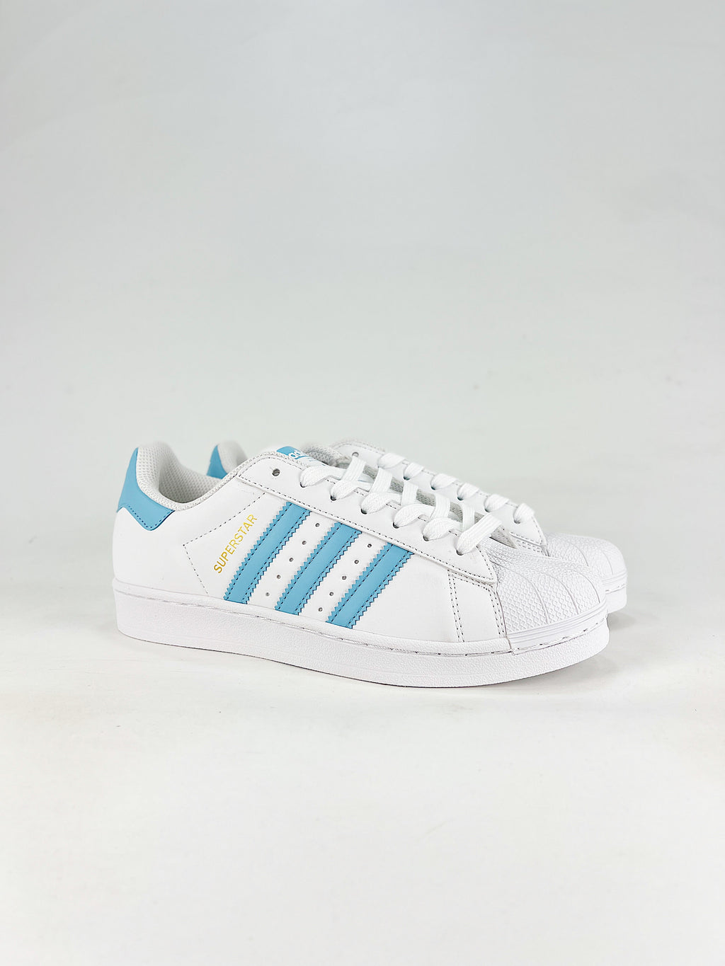 adidas Superstar Leather Sneakers - White/Light Blue