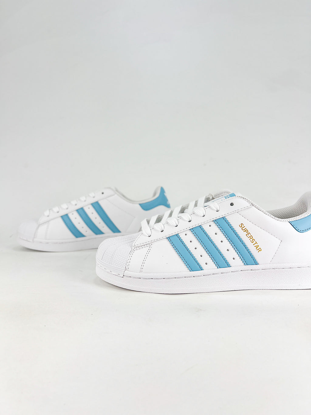 adidas Superstar Leather Sneakers - White/Light Blue