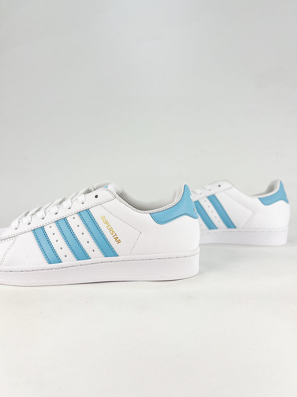 adidas Superstar Leather Sneakers - White/Light Blue