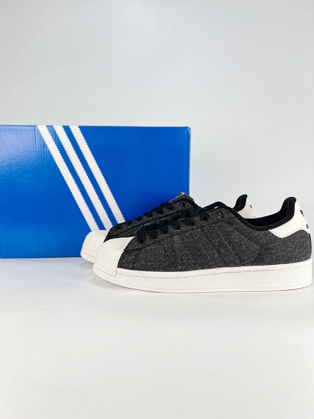 Adidas Black Denim Superstar Sneaker