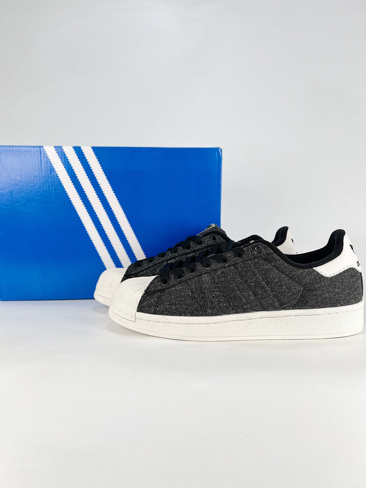 Adidas Black Denim Superstar Sneaker