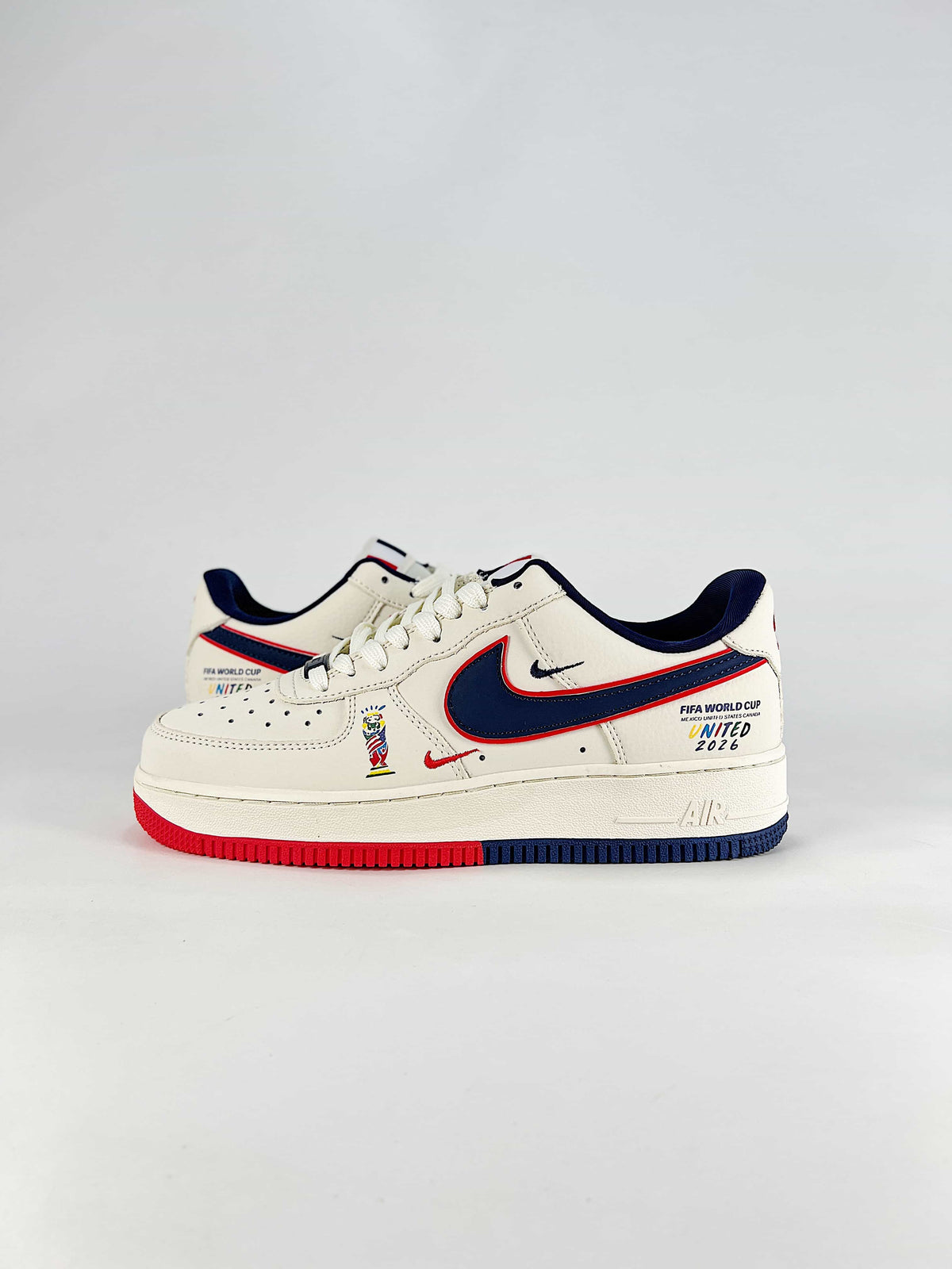 Nike Air Force 1 Sneakers - White, Navy & Red