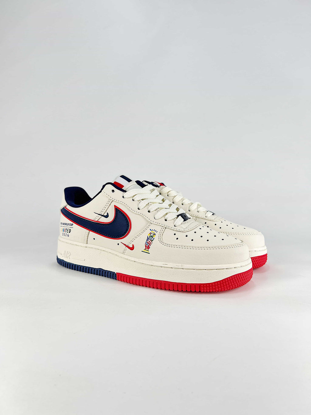 Nike Air Force 1 Sneakers - White, Navy & Red