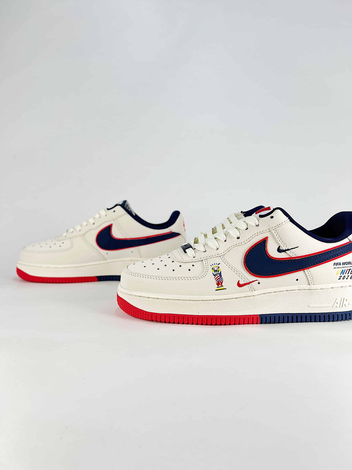 Nike Air Force 1 Sneakers - White, Navy & Red