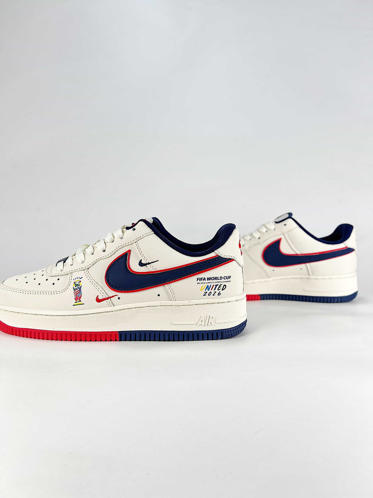 Nike Air Force 1 Sneakers - White, Navy & Red