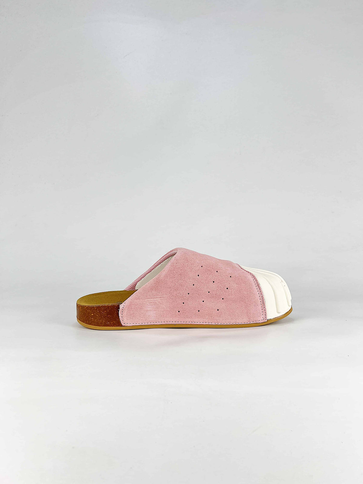 adidas Superstar Suede Slippers - Pink with Cork Sole