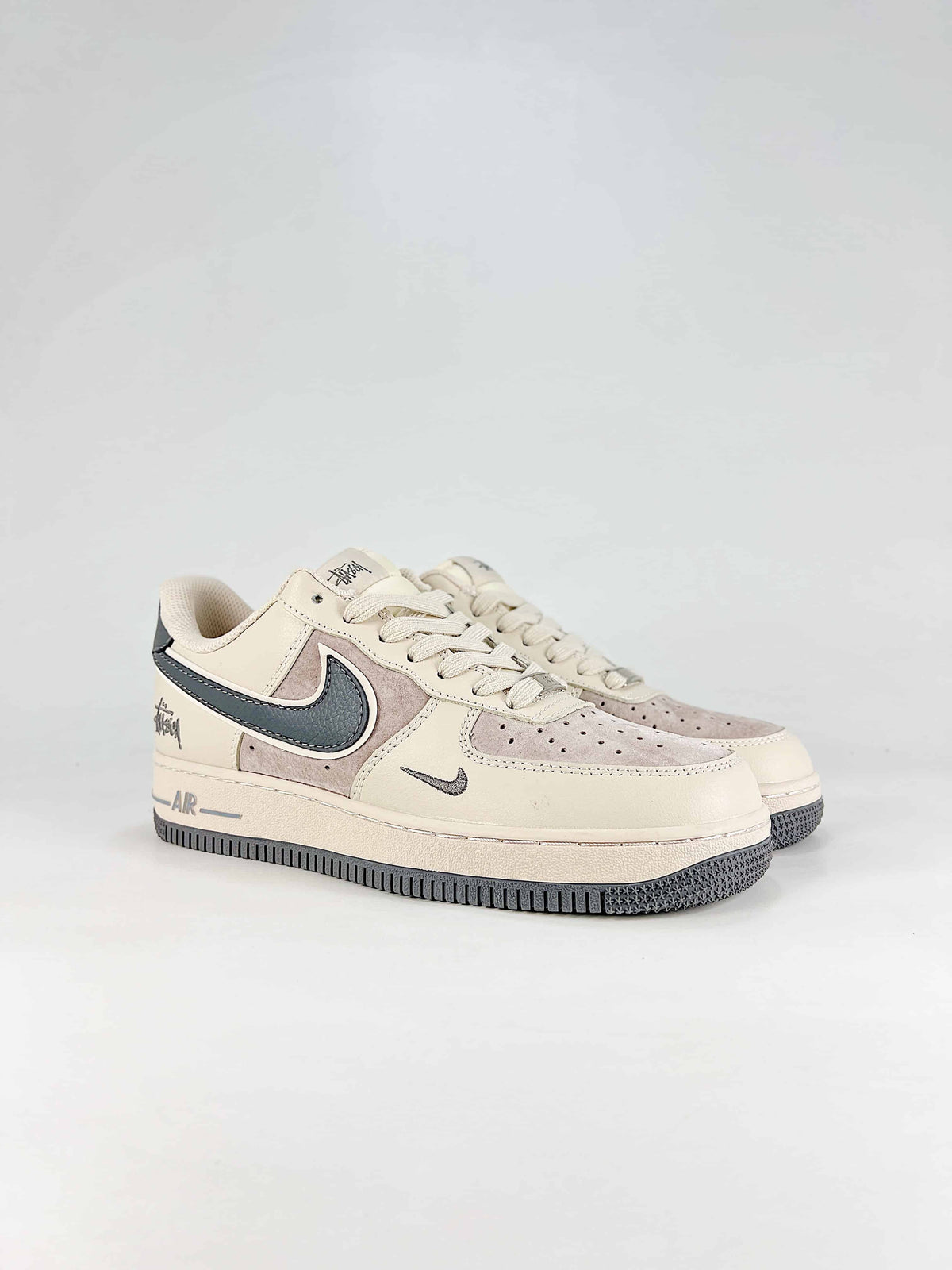 Nike Air Force 1 Suede Sneakers - Cream & Gray