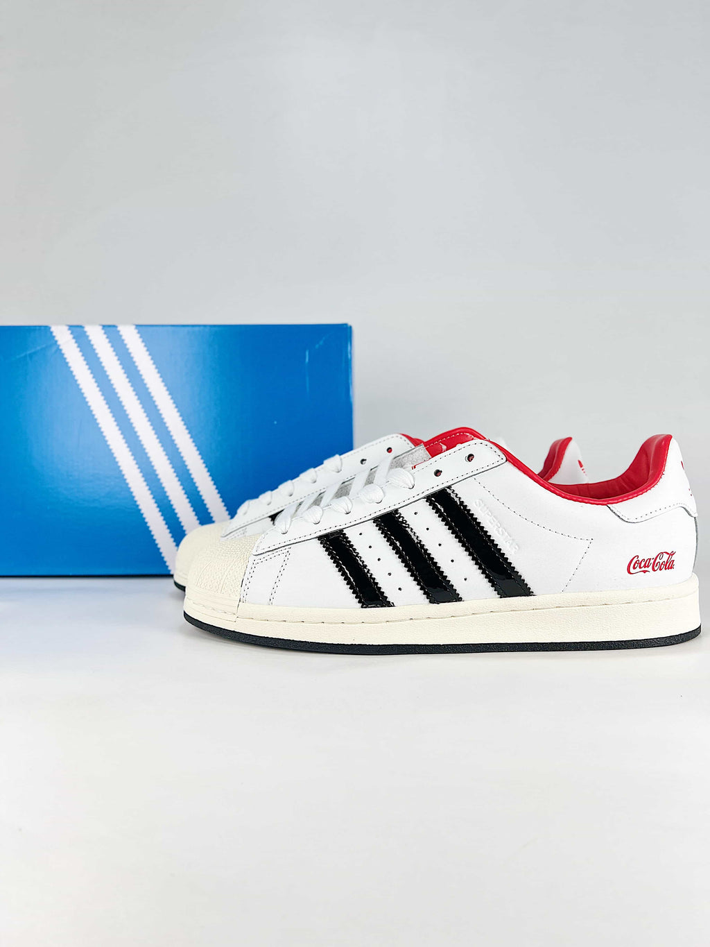 adidas Superstar Sneakers - White/Black with Coca-Cola Detail