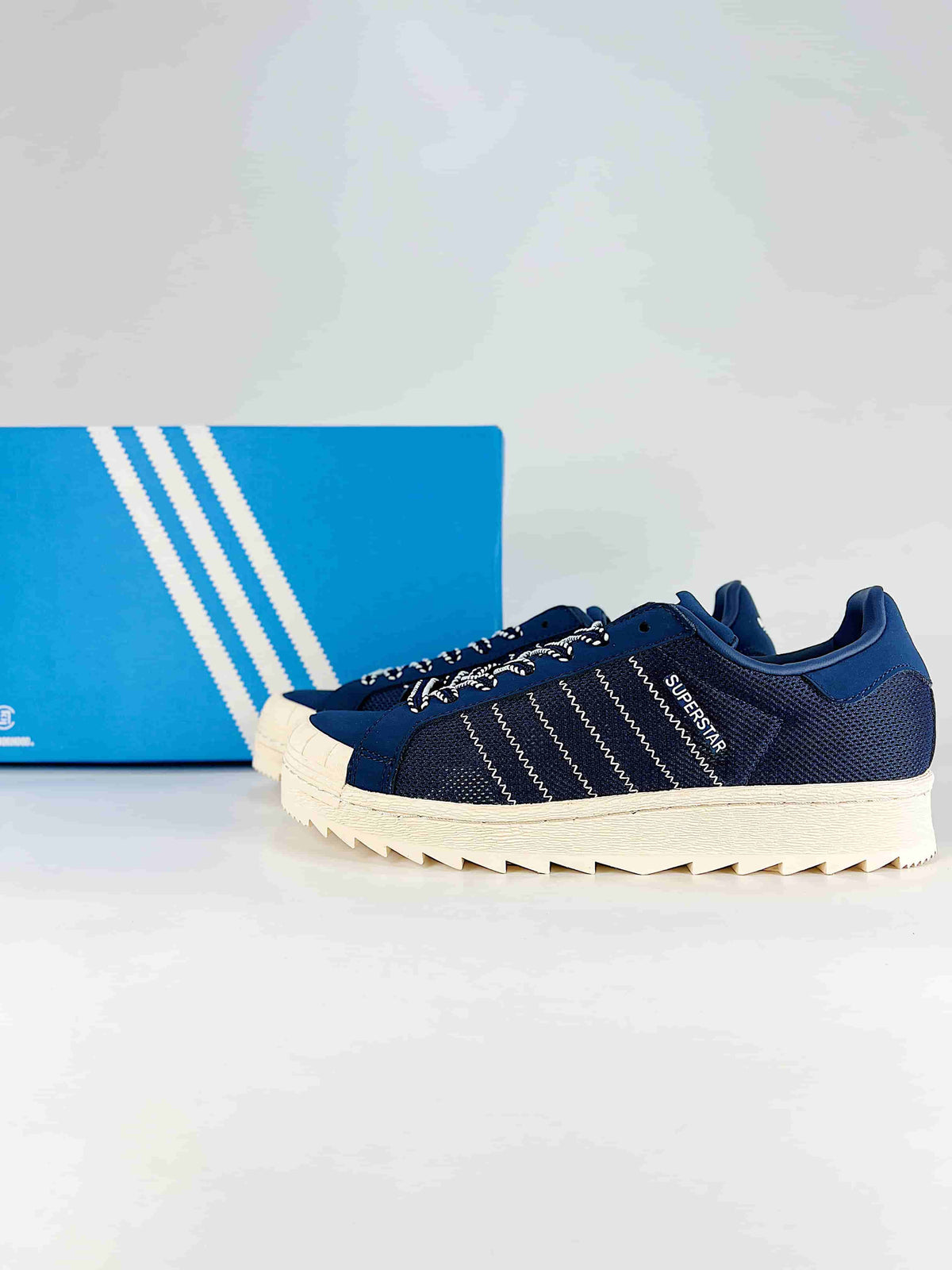 adidas Superstar Mesh Sneakers - Navy/Cream Serrated Sole
