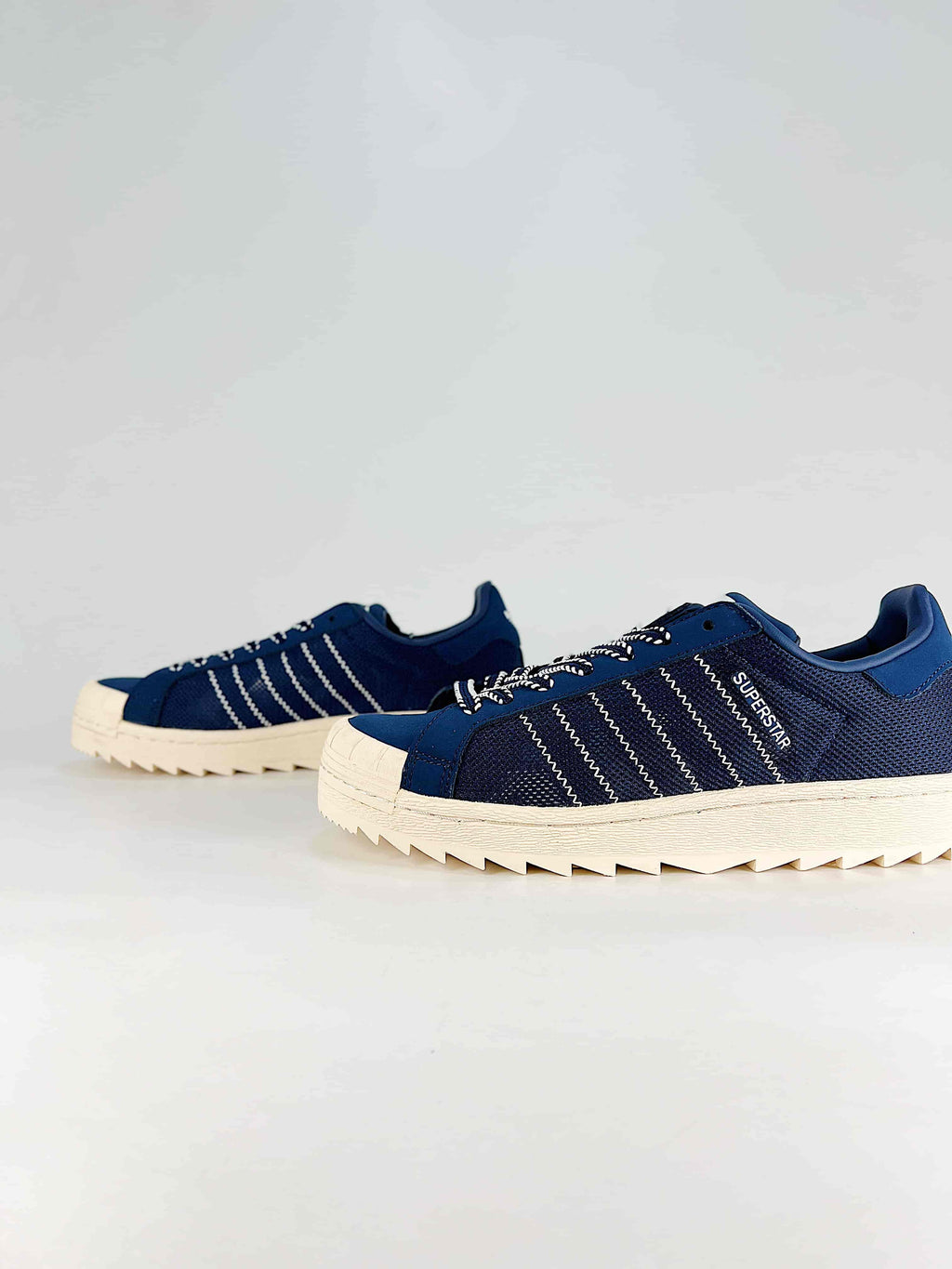 adidas Superstar Mesh Sneakers - Navy/Cream Serrated Sole