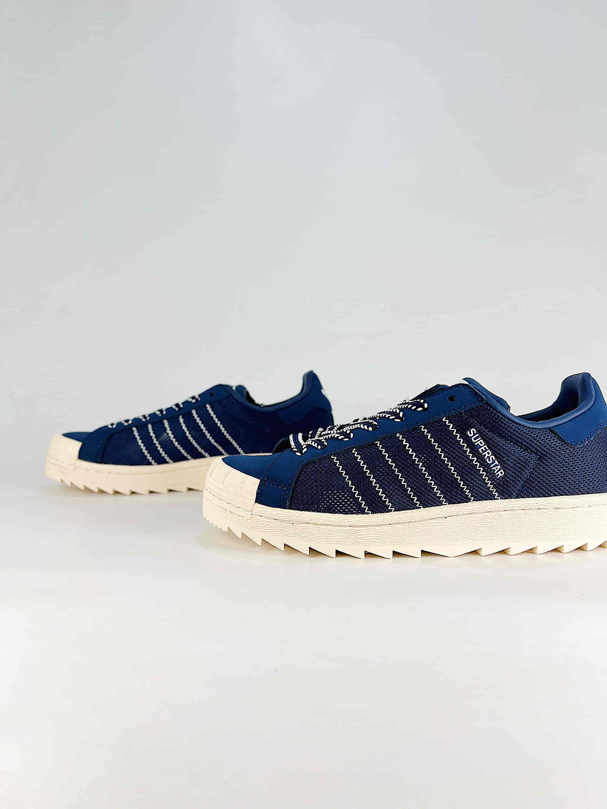 adidas Superstar Mesh Sneakers - Navy/Cream Serrated Sole
