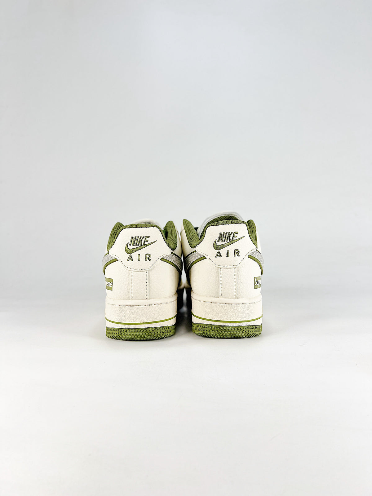 Nike Air Force 1 Sneakers - White & Olive Green