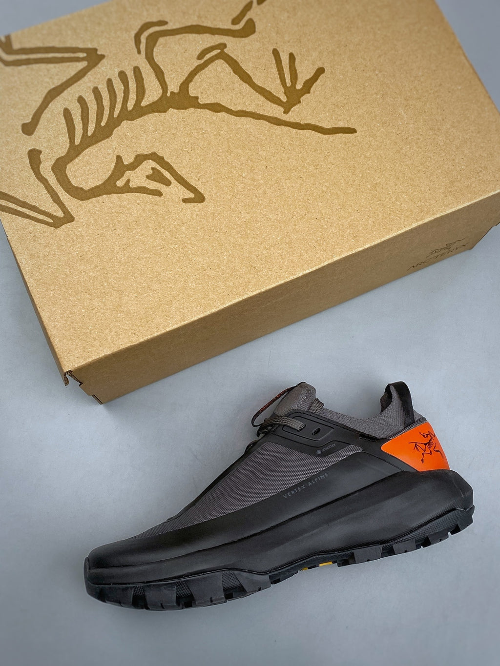 Arc’teryx Vertex Alpine Low-Top Lace-Up Shoes in Charcoal and Black with Orange