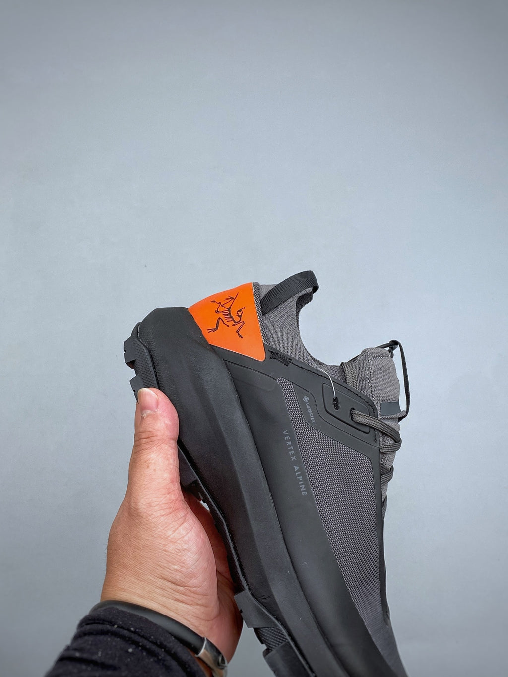 Arc’teryx Vertex Alpine Low-Top Lace-Up Shoes in Charcoal and Black with Orange