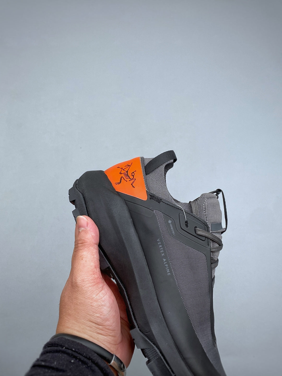 Arc’teryx Vertex Alpine Low-Top Lace-Up Shoes in Charcoal and Black with Orange