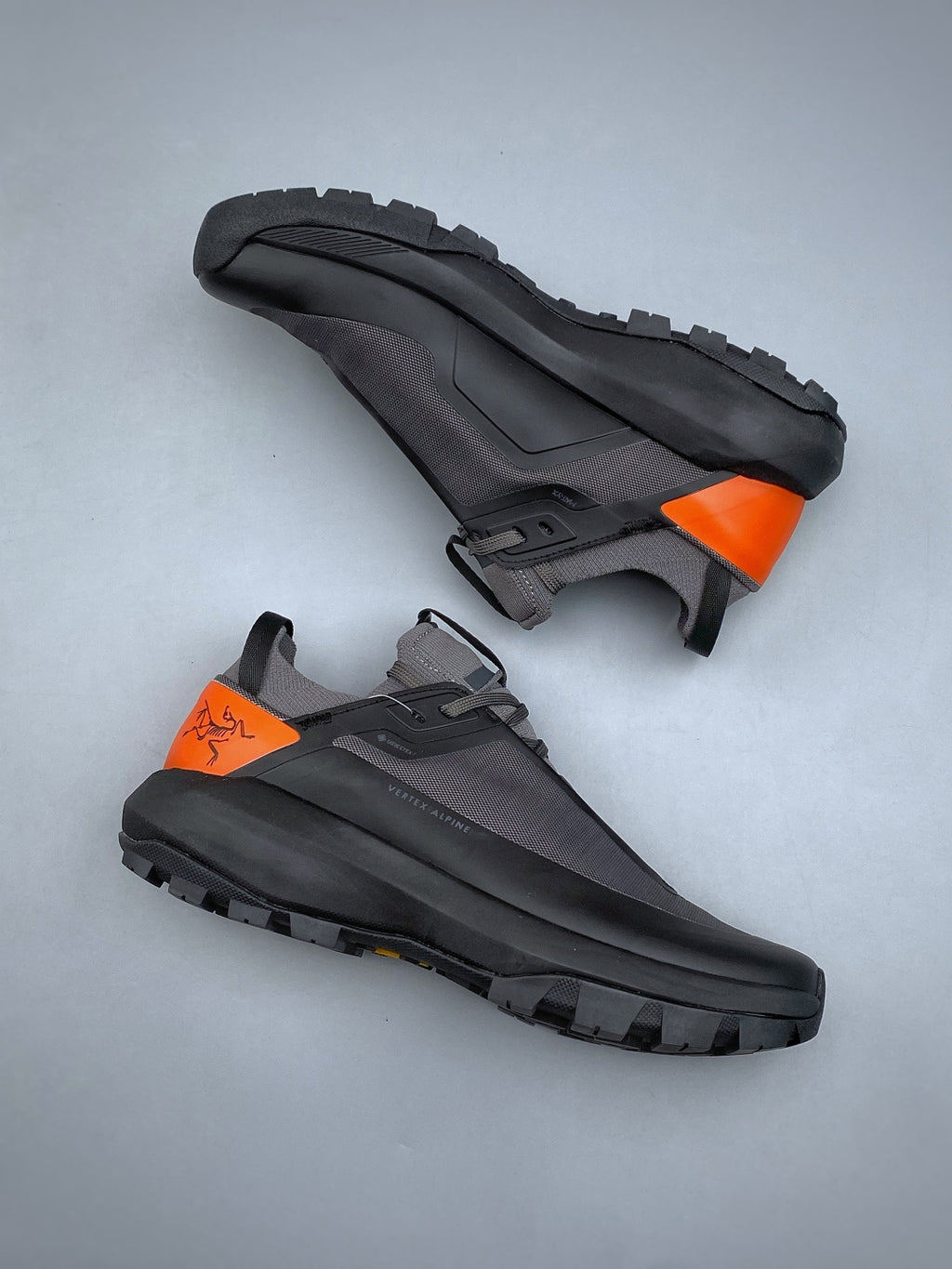 Arc’teryx Vertex Alpine Low-Top Lace-Up Shoes in Charcoal and Black with Orange