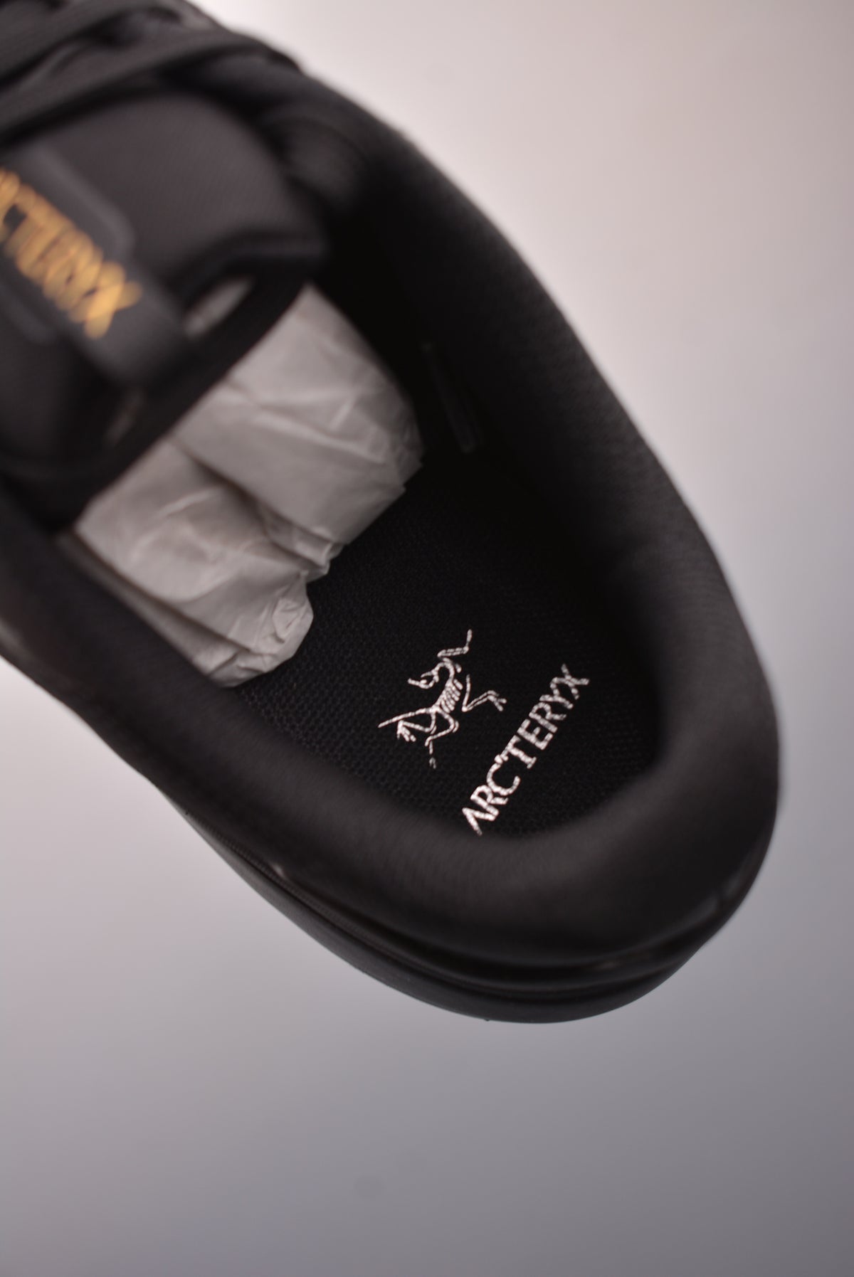 Arc’teryx Low-Top Lace-Up Shoes in Black with Gold Logo
