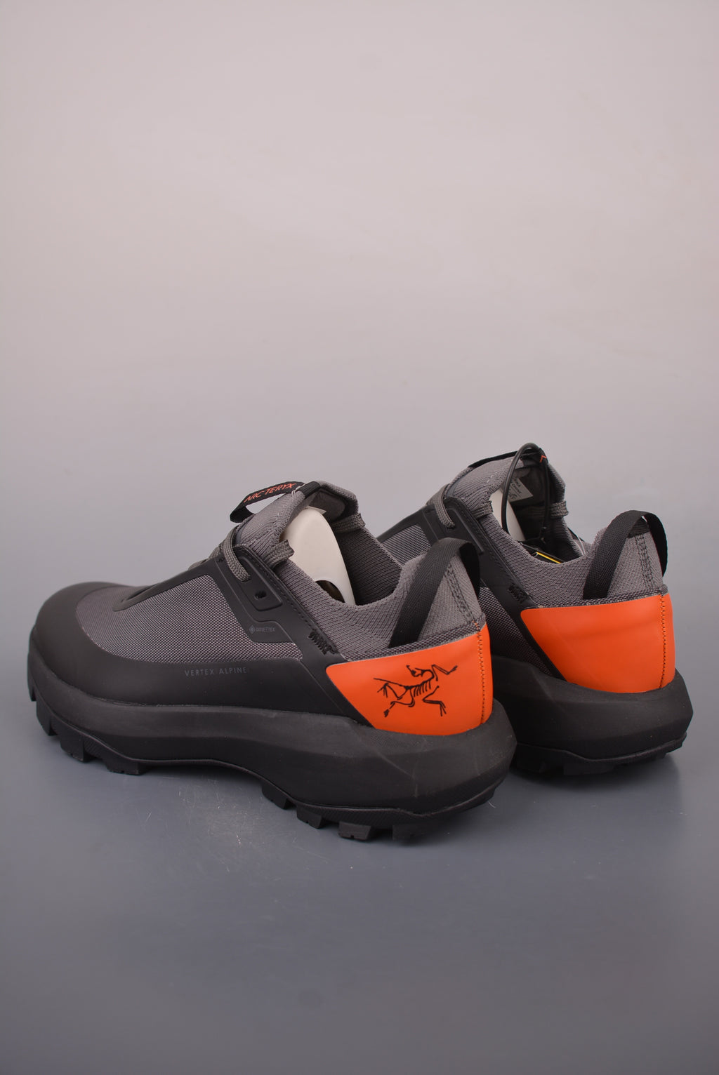 Arc’teryx Charcoal Low-Top Lace-Up Shoes with Orange Heel Panels