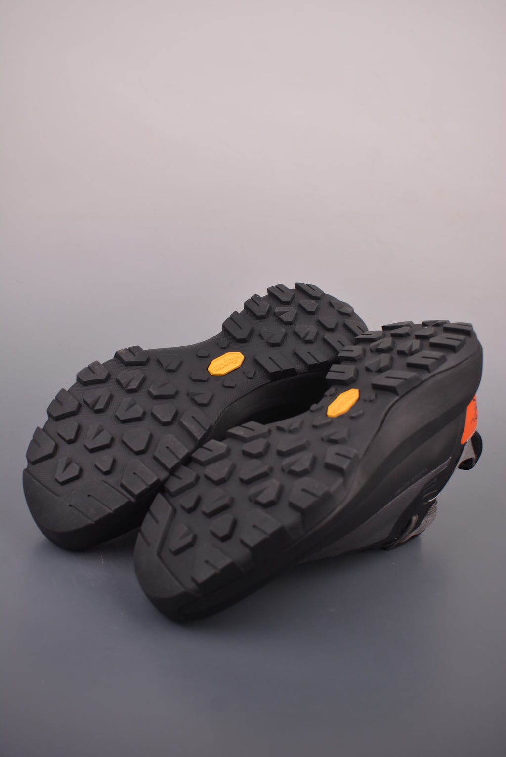 Arc’teryx Charcoal Low-Top Lace-Up Shoes with Orange Heel Panels