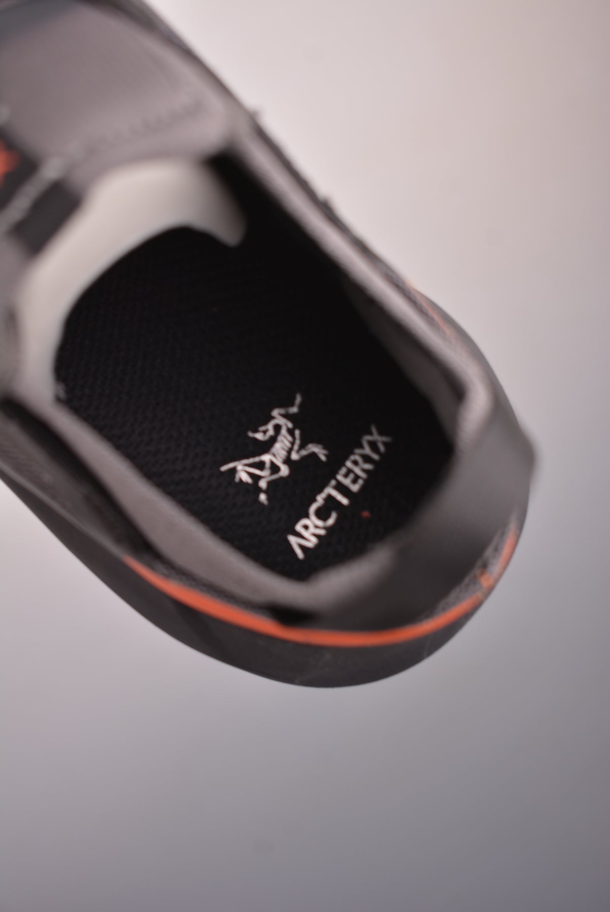 Arc’teryx Charcoal Low-Top Lace-Up Shoes with Orange Heel Panels